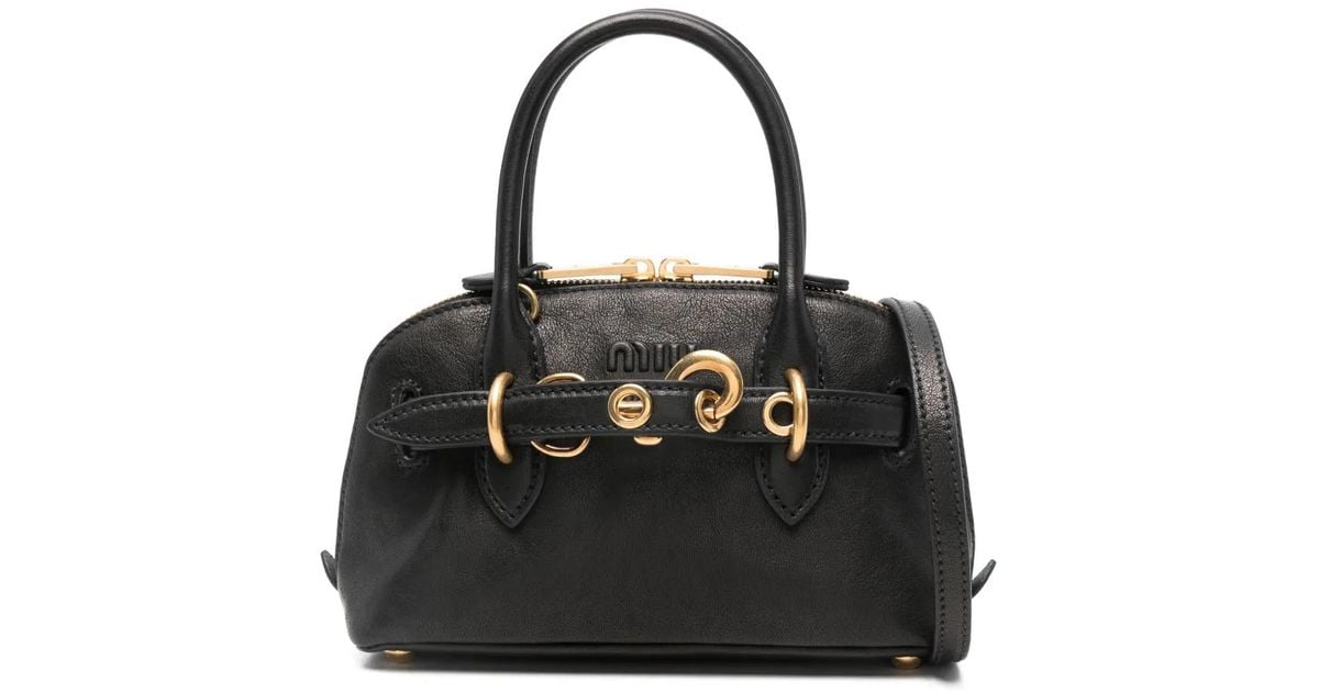 ■MiuMiu■ Mini Avanture Tote Bag Black 5BP0902BBLF0002 5BP0 Black Aventure Mini Nappa Leather Bag | Miu Miu