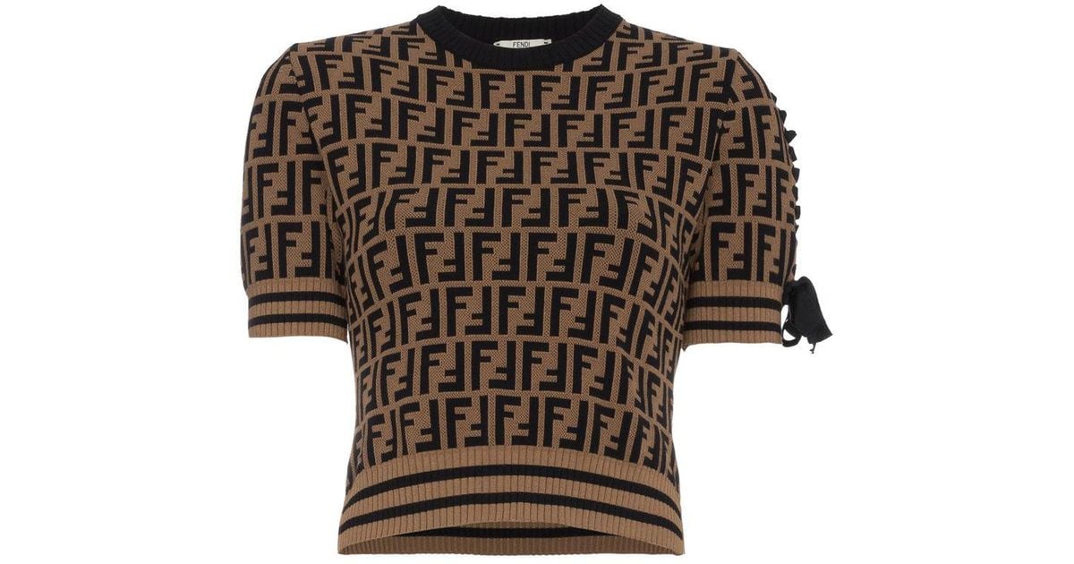 fendi logo knit top