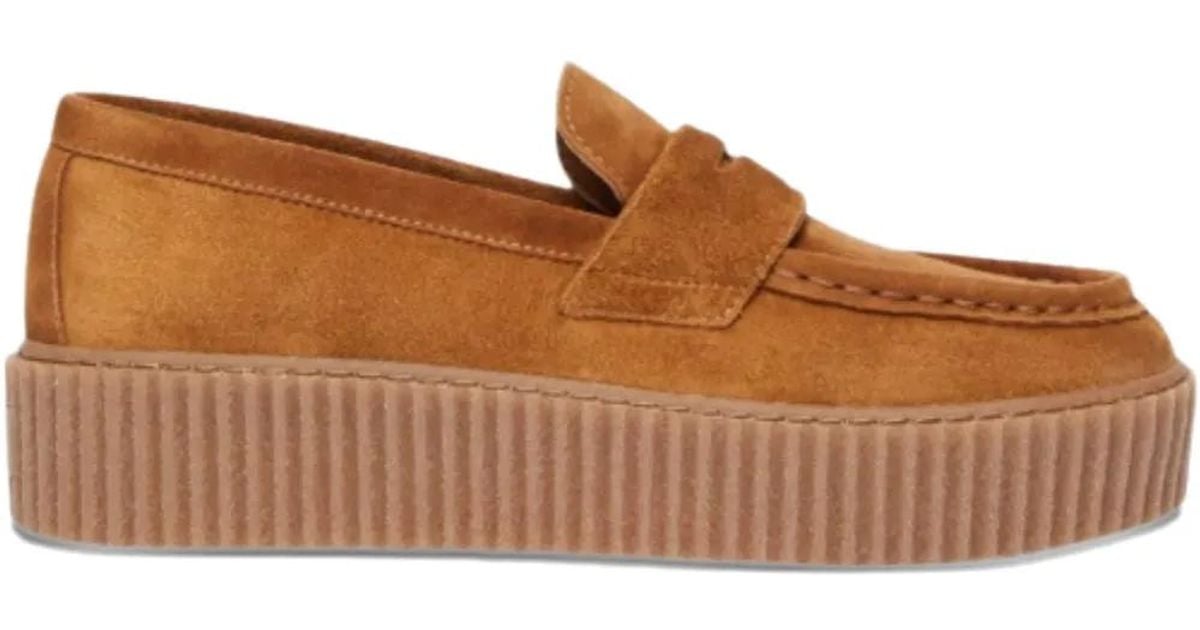 Weekend Max Mara Suede Penny Loafers — Chestnut Loafers Wkanavetta Weekend MaxMara | suede | color Beige  main image 3
