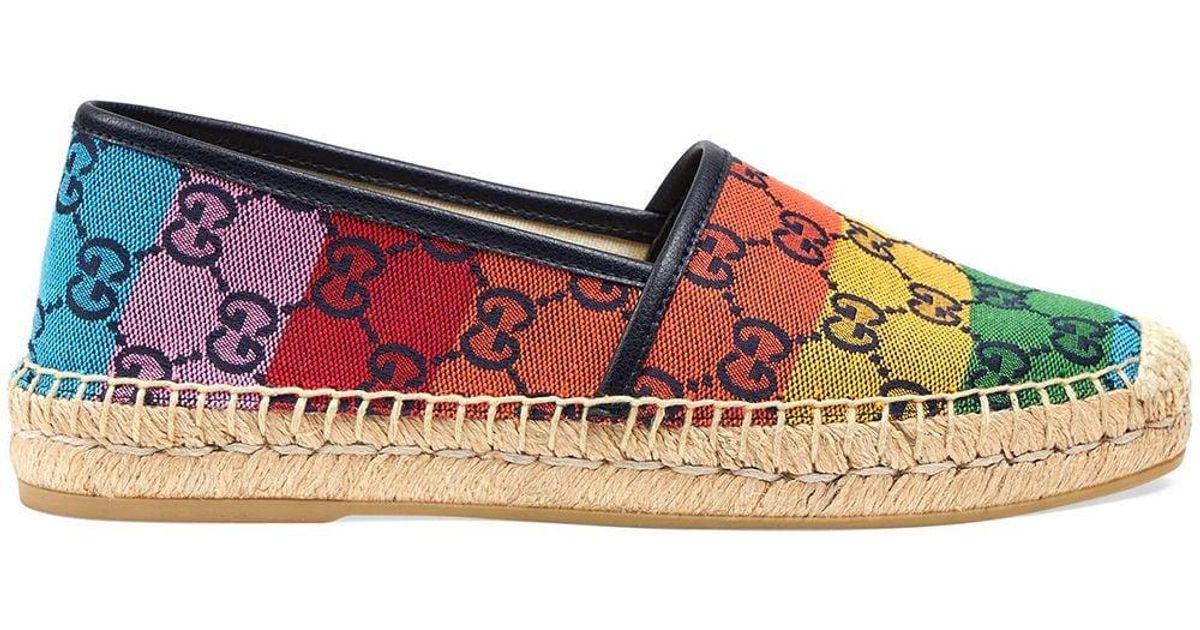 Gucci GG Multicolour Espadrilles in Orange | Lyst
