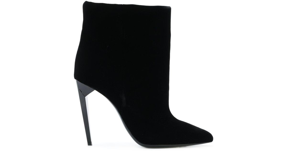 saint laurent velvet boots