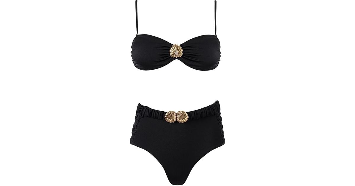 SOFIA ERHAN Seashell Embellished Bikini In Black Lyst UK sofia-erhan-seashell-embellished-bikini-in-black-lyst-uk