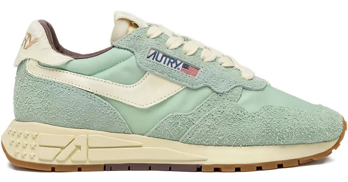 Autry Reelwind Logo-Patch Sneakers in Green for Men | Lyst UK