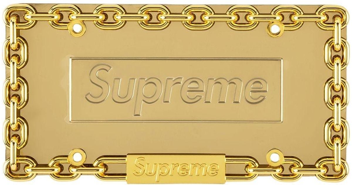 Supreme Chain License Plate Frame in Gold (Yellow) for Men | Lyst