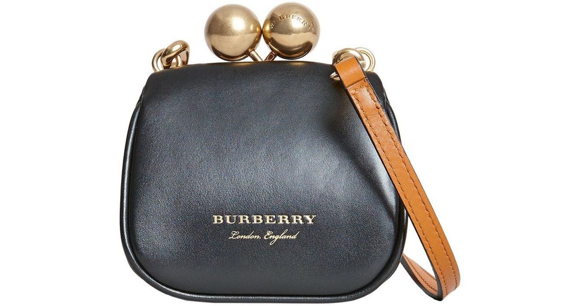 Burberry Mini Metal Frame Clutch Bag in Black | Lyst