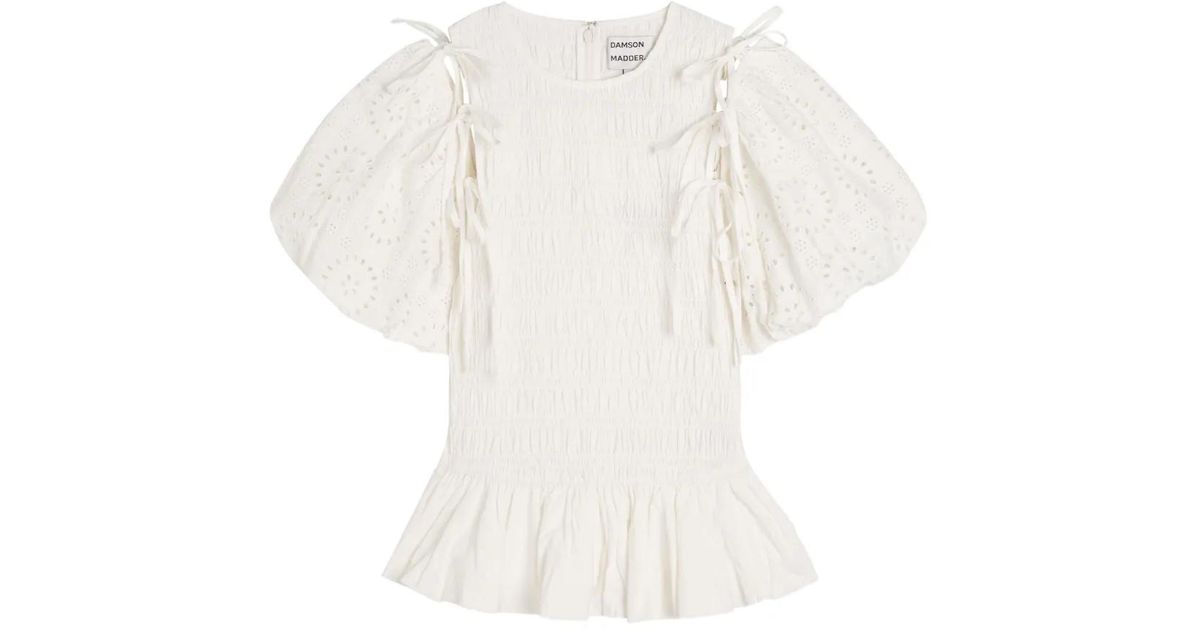 Damson Madder Becca アイレットレース ブラウス ホワイト | Lyst