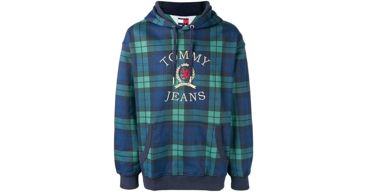 Tommy Jeans Plaid Crest Logo Hoodie Online - thewestgatemall.com 1692737278