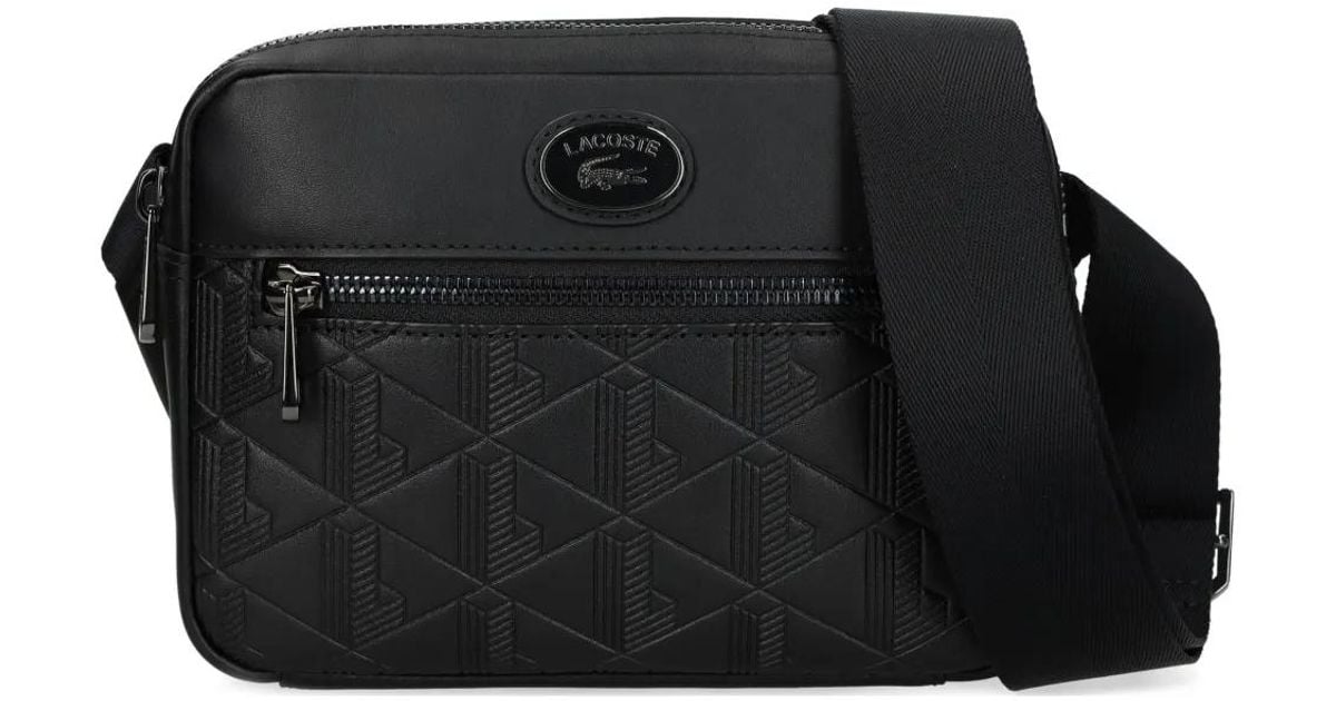 Lacoste Reporter Nomogramme Messenger Bag in Black for Men