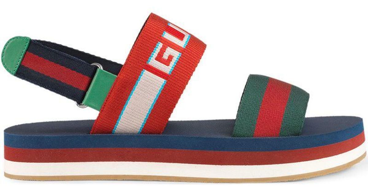 gucci stripe strap sandal