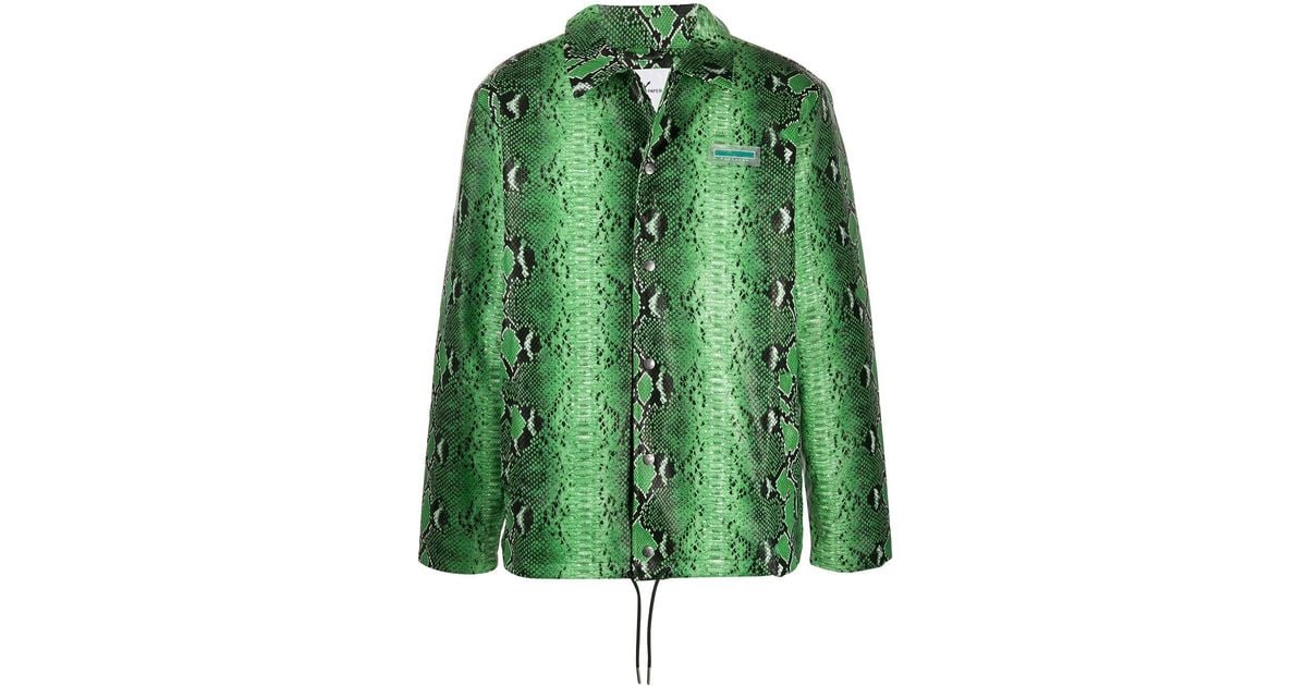 Daily Paper Synthetic Goach Snakeskin-print Shirt Jacket in Green 