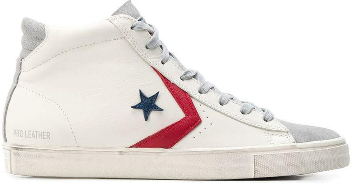 converse pro leather trainers in white