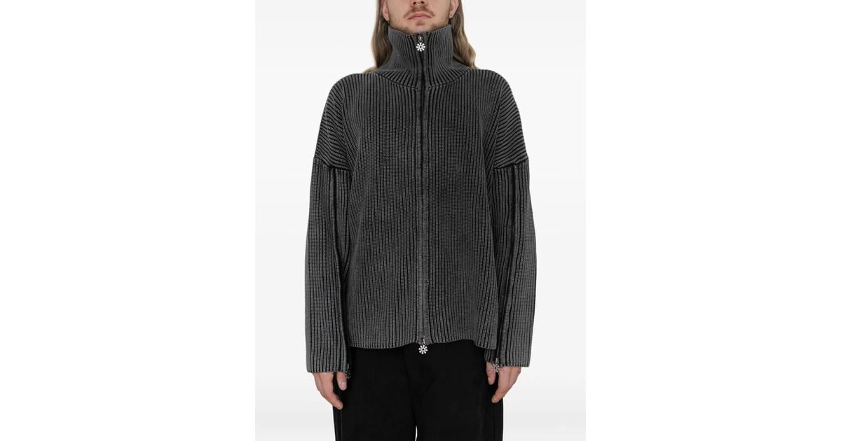 Protémoa Triple-Zipped Cardigan in Gray | Lyst