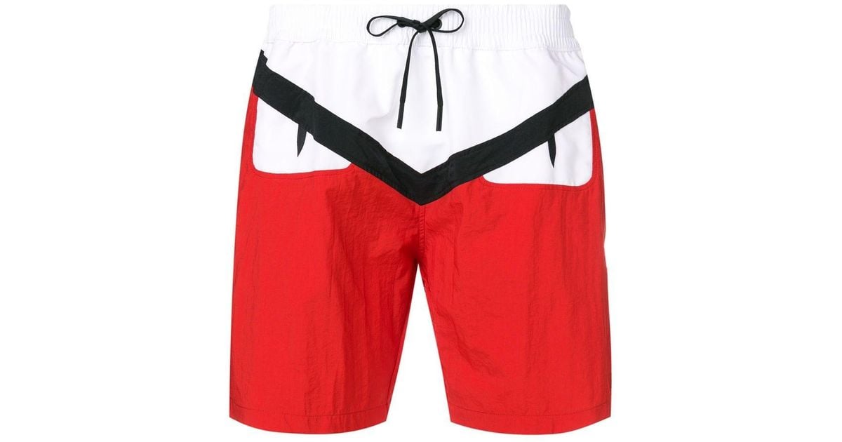 fendi logo swim shorts