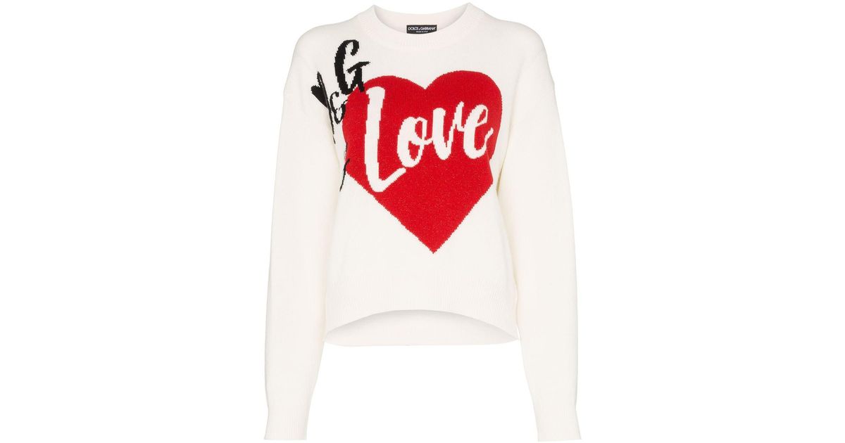 Dolce & Gabbana Kaschmir 'D&G is Love' Intarsien-Pullover - Lyst