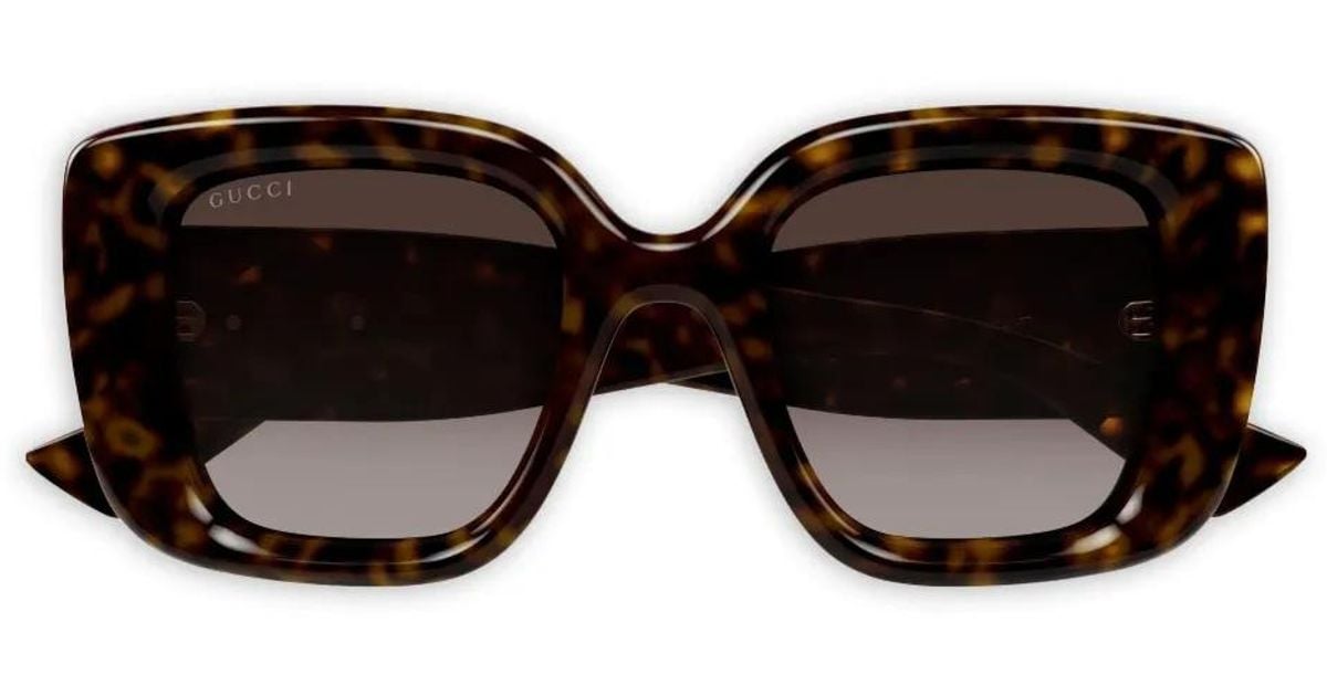 Gucci Gg1975S Logo Geometric Sunglasses in Black | Lyst