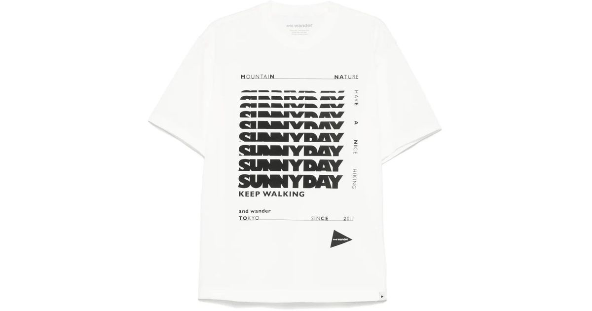 and wander Text-Print T-Shirt in White for Men | Lyst and wander Text-Print T-Shirt in White for Men | Lyst