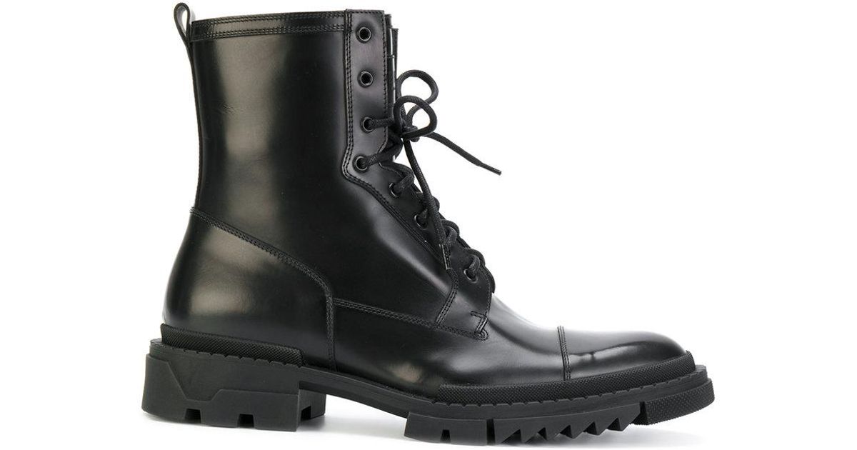 black cargo boots