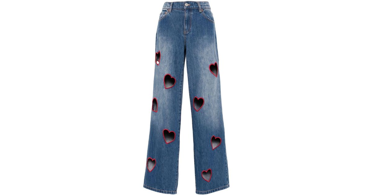 Alice + Olivia Karrie Cut-Out Jeans in Blue | Lyst