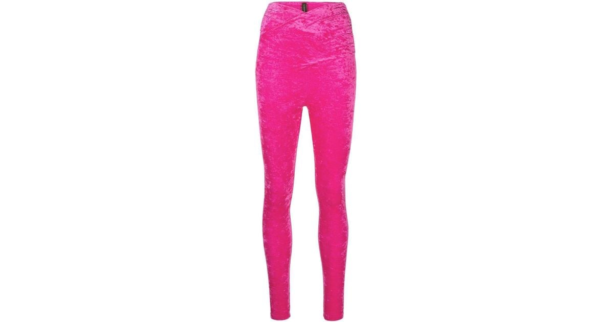 The Andamane Keila Velvet leggings in Pink | Lyst