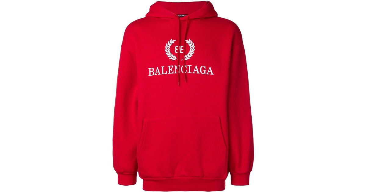 red balenciaga sweatshirt