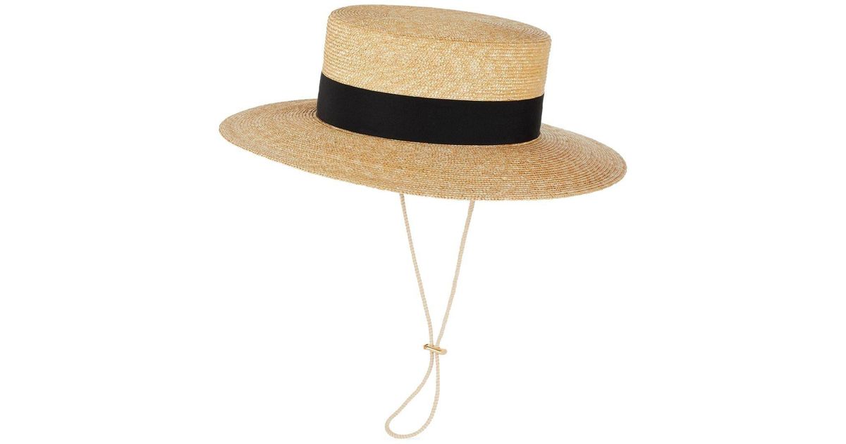 Gucci Straw Boater Hat Lyst