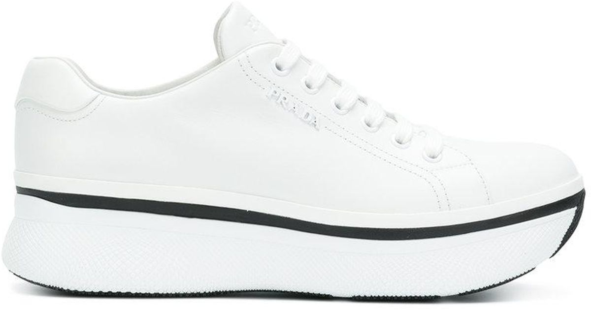 prada black platform sneakers