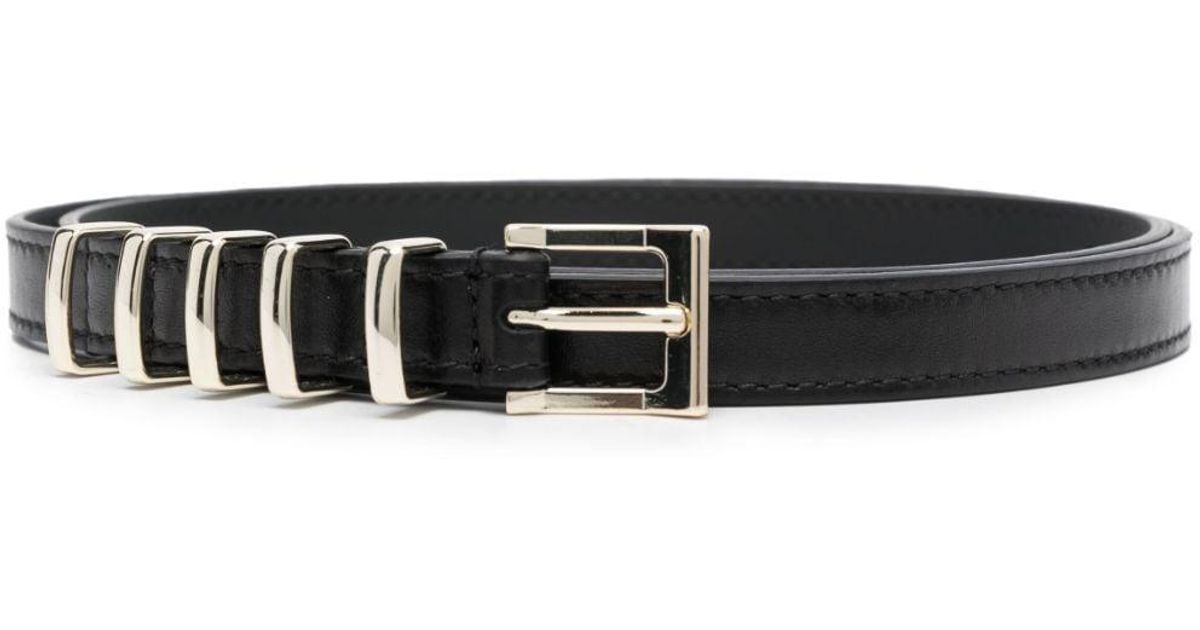Patrizia Pepe Pointed-tip Leather Belt in Black | Lyst