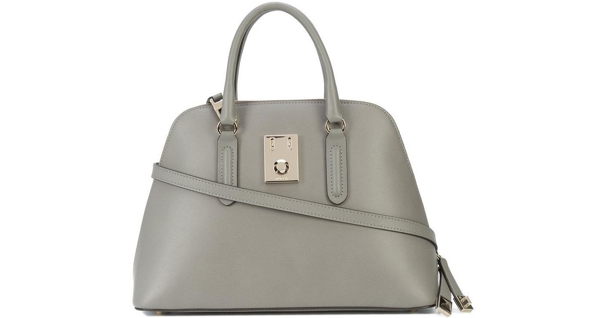 furla tote in gray lyst furla tote in gray lyst