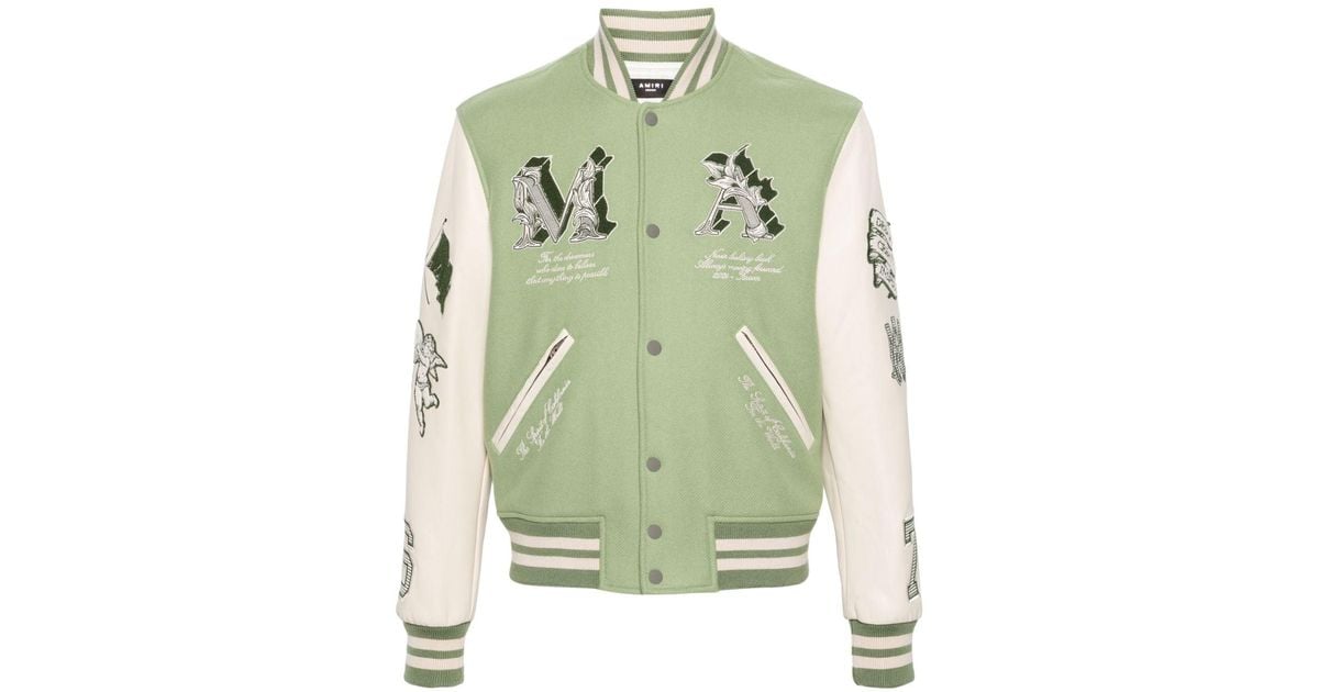 Amiri Ma Angel Embellished Melton Wool-blend Twill And