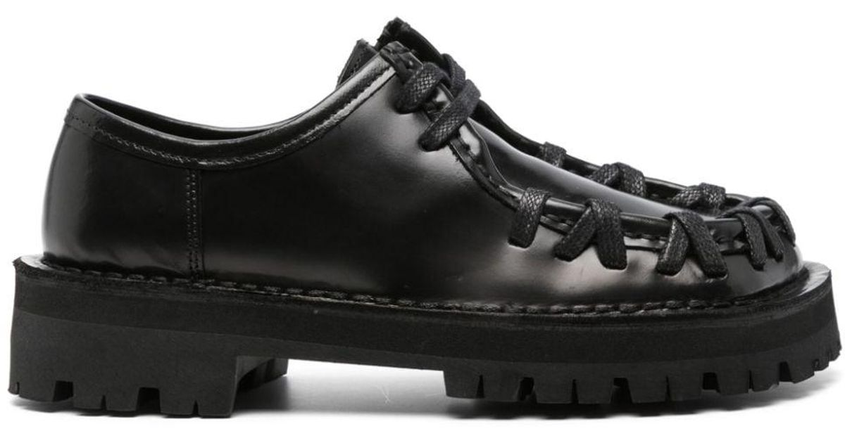 Camper Eki Whipstitched Leather Derby Shoes in Black | Lyst