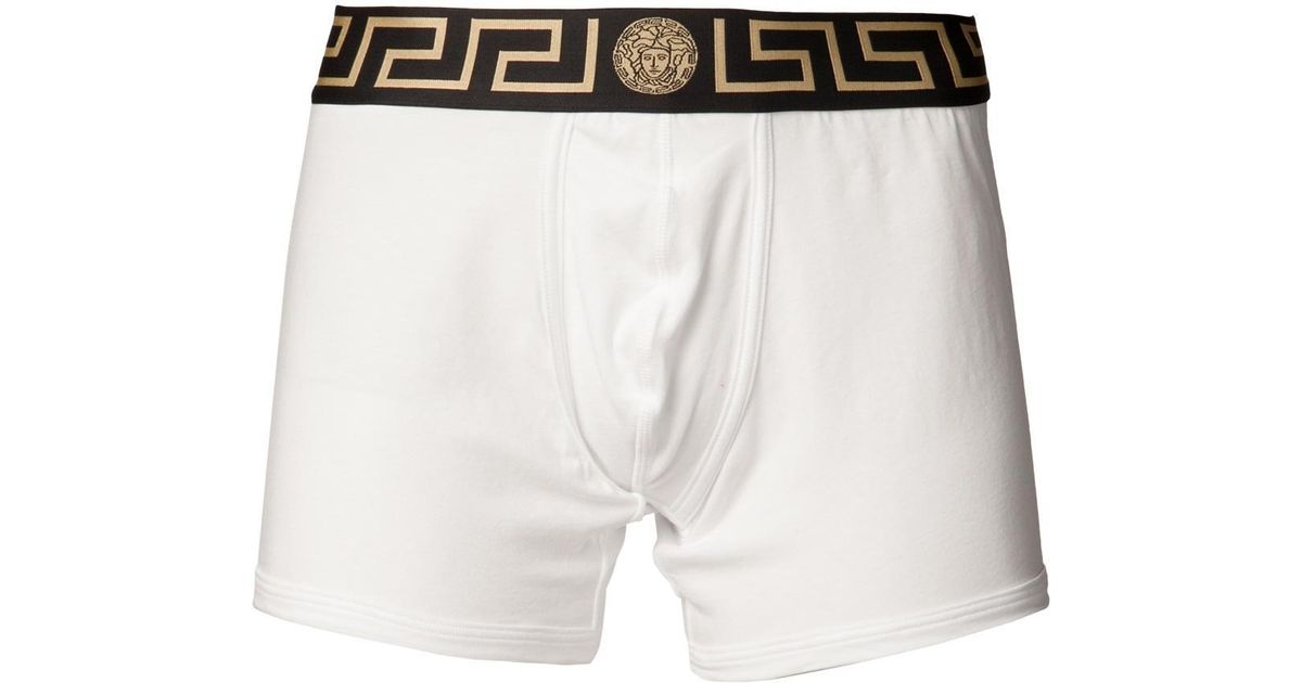 Versace Long Boxer Brief in White for Men | Lyst