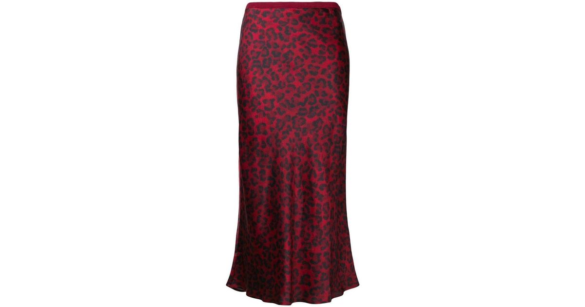 anine bing red leopard skirt