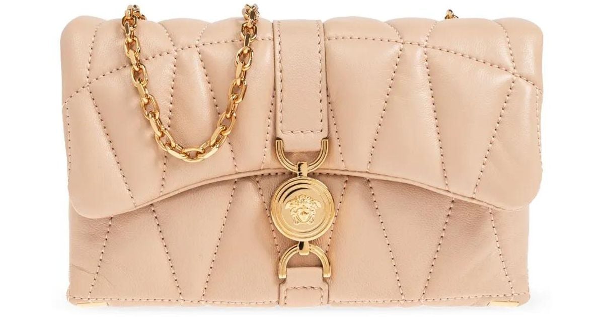 Versace Kleio Quilted Mini Crossbody Bag in Natural | Lyst
