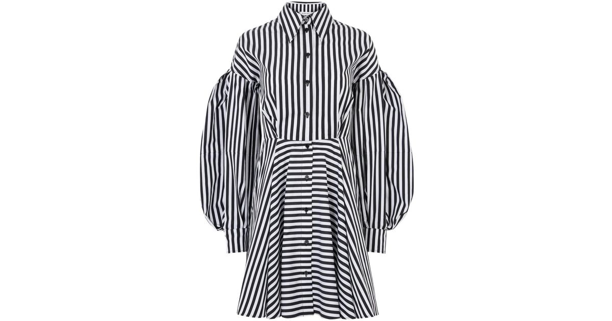 Nina Ricci Stripe-Pattern Mini Dress in White | Lyst UK