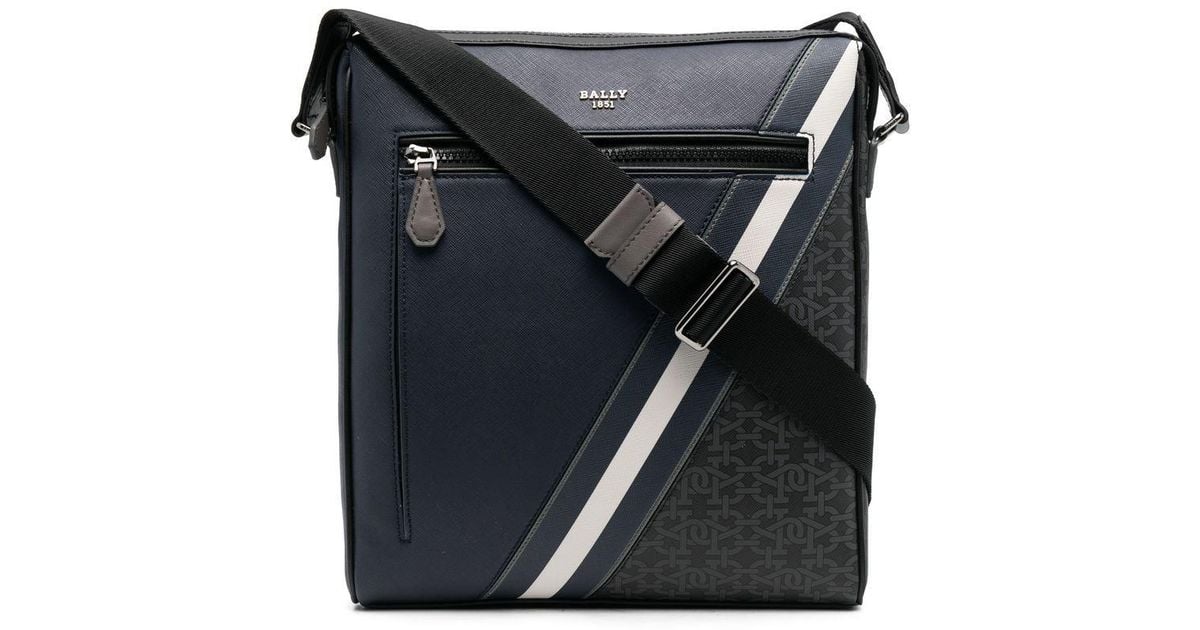 Bally Leather Colourblock Messenger Bag in Blue (Black) for Men Lyst Australia
