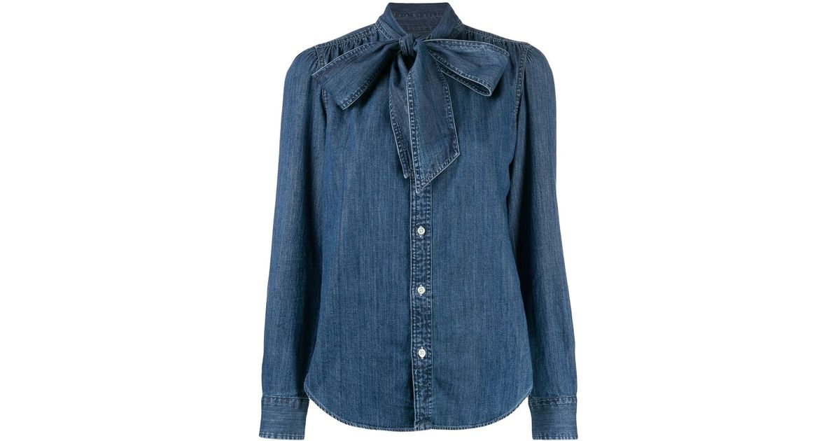 Polo Ralph Lauren Pussy Bow Denim Shirt 
