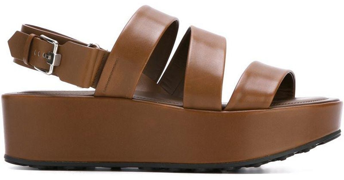 brown flat platform sandals
