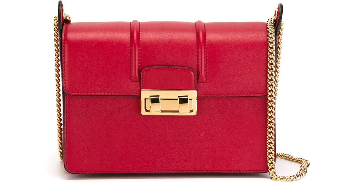 Lanvin Jiji Leather Shoulder Bag in Red - Lyst