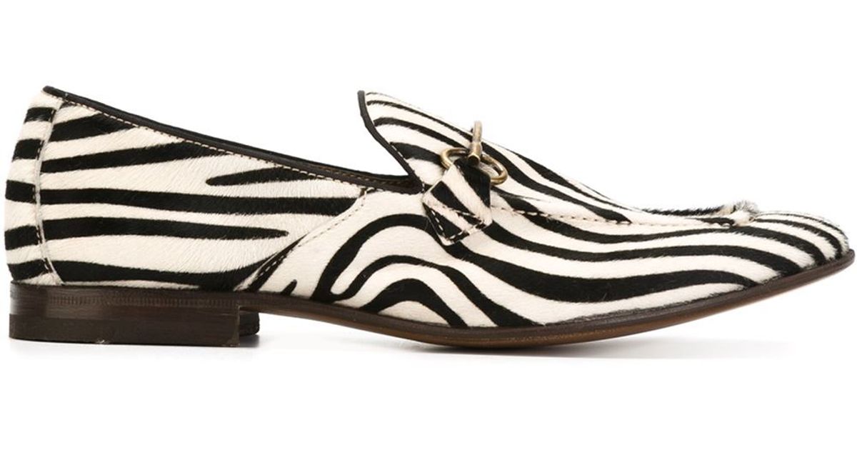 Henderson Fur Zebra Print Loafers in Black for Men | Lyst