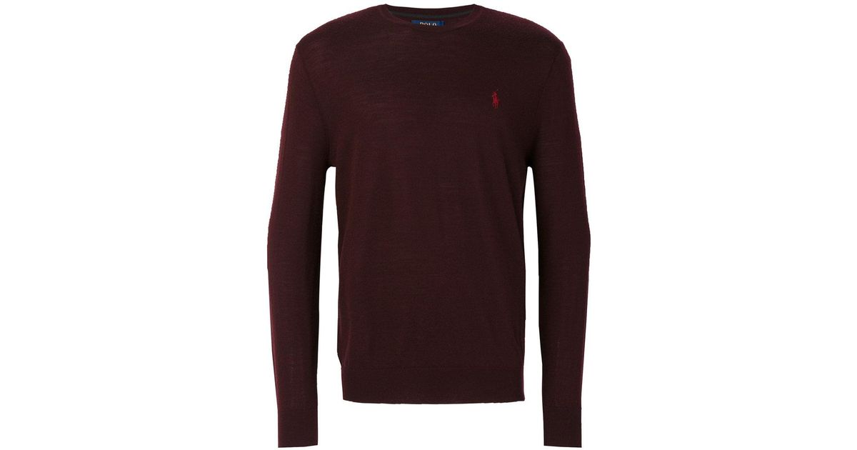 Lyst Crew Neck Polo Red Classic Jumper Ralph Men Lauren For Y7yf6gb