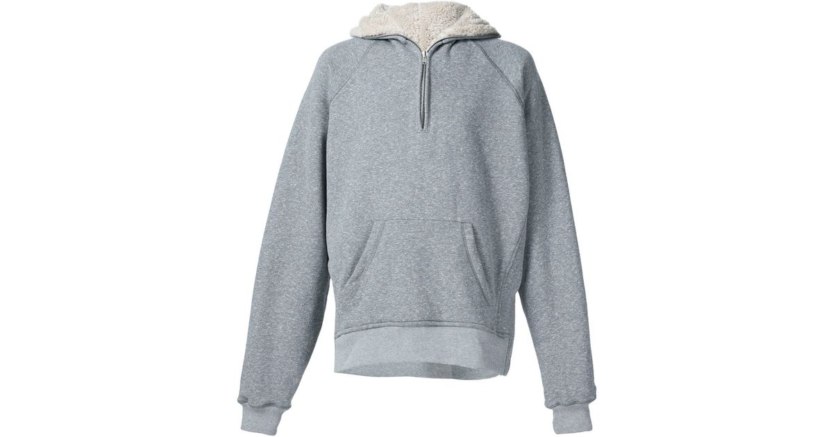 fear of god half zip sherpa hoodie