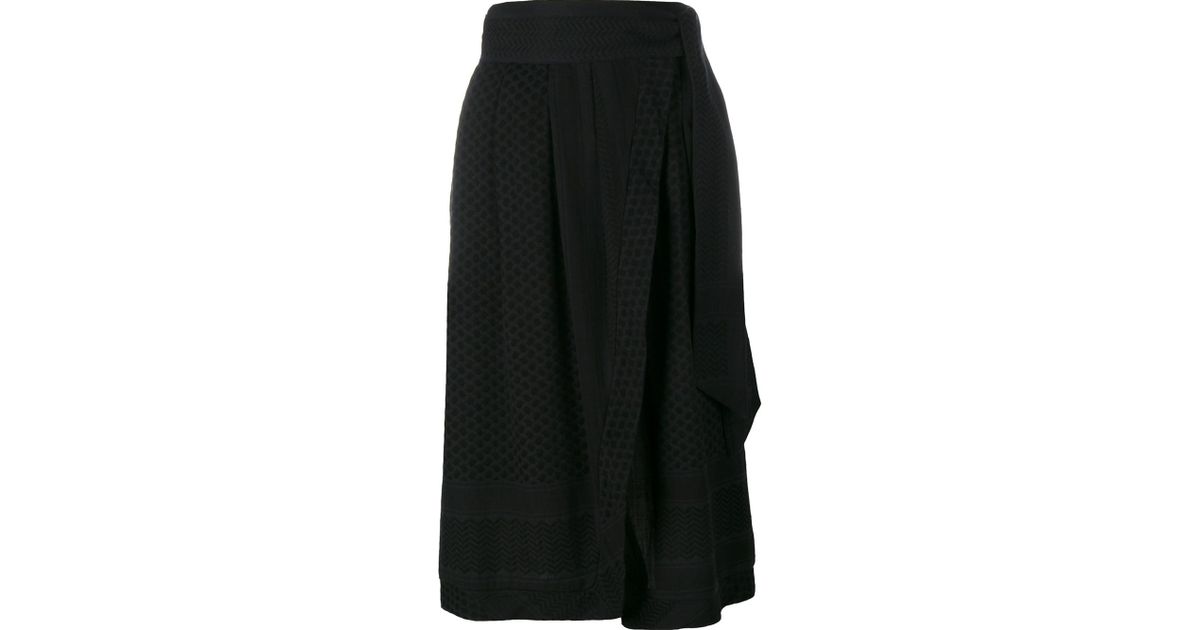 Cecilie copenhagen Abalone Cotton Midi Skirt in Black | Lyst