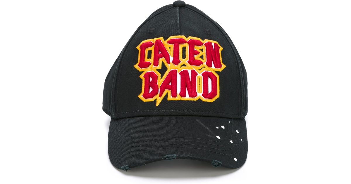 DSquared² Caten Band Cotton Baseball Cap in Black for Men - Lyst