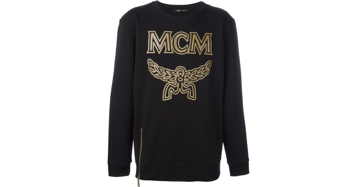 Mcm Logo Print Sweatshirt in Black | Lyst