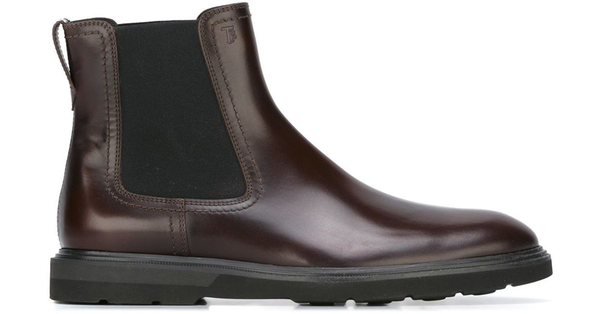 Tod's 'beatles' Chelsea Boots in Brown for Men | Lyst