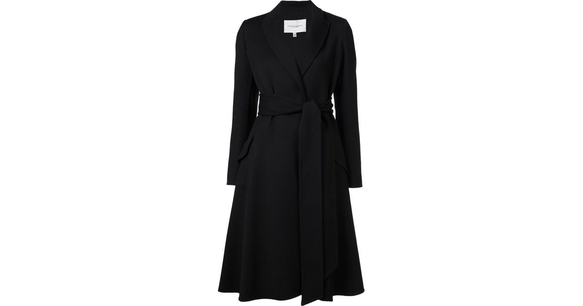 Carolina Herrera Belted A-line Coat in Black | Lyst