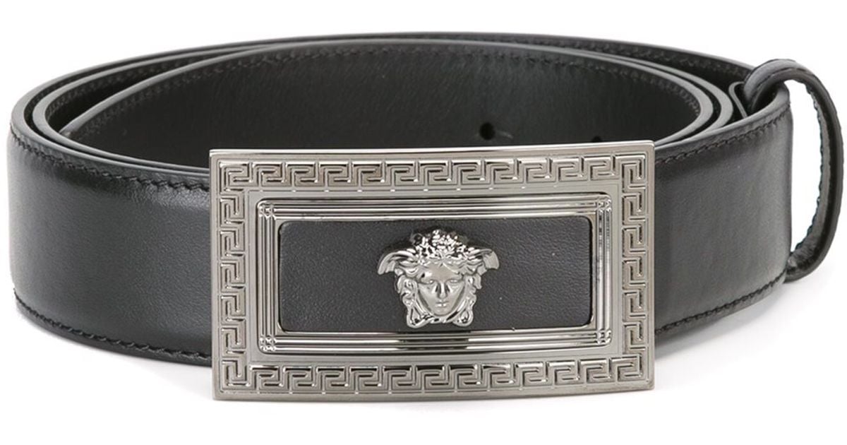 Versace Medusa Rectangular Buckle Belt in Black for Men Lyst