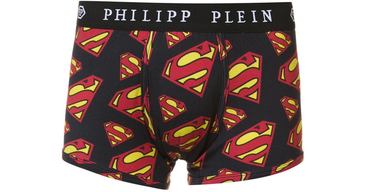 Philipp Plein Cotton 'superman' Boxers in Black for Men - Lyst