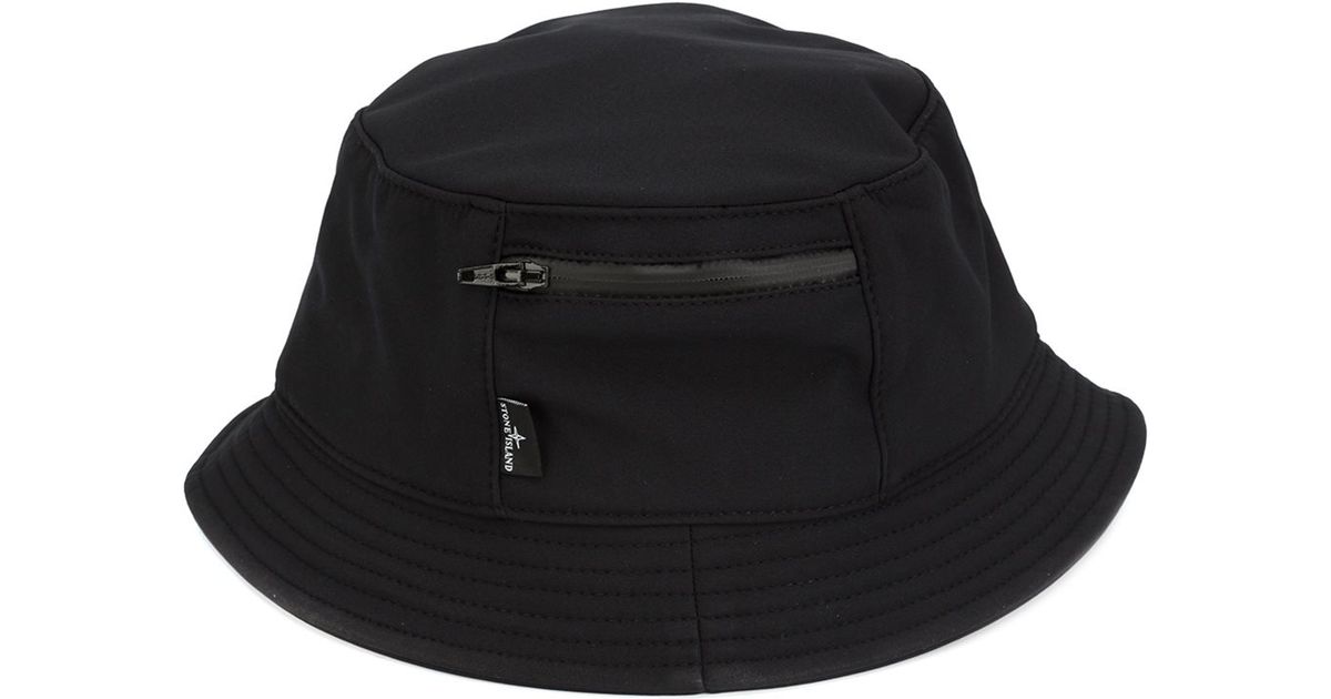 Stone Island Bucket Hat in Black for Men | Lyst