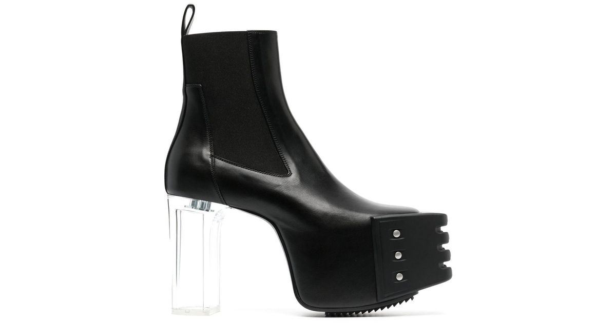 Schoenen voor voor Rick Owens Leer Enkellaarzen Met Doorzichtige Hak in het  Zwart Dames Schoenen voor voor Laarzen voor Enkellaarzen allware.com.br